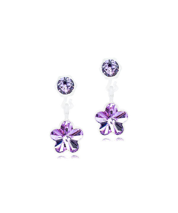 Medical Plastic - Pendant Violet Flower Earring 4/6mm