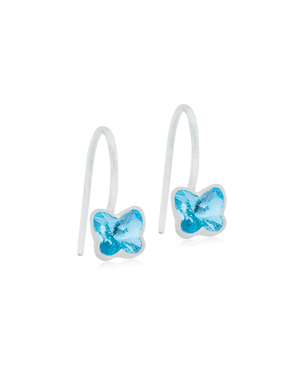 Medical Plastic - Pendant Fixed Butterfly Aquamarine Earring Skin Friendly Earrings Ireland