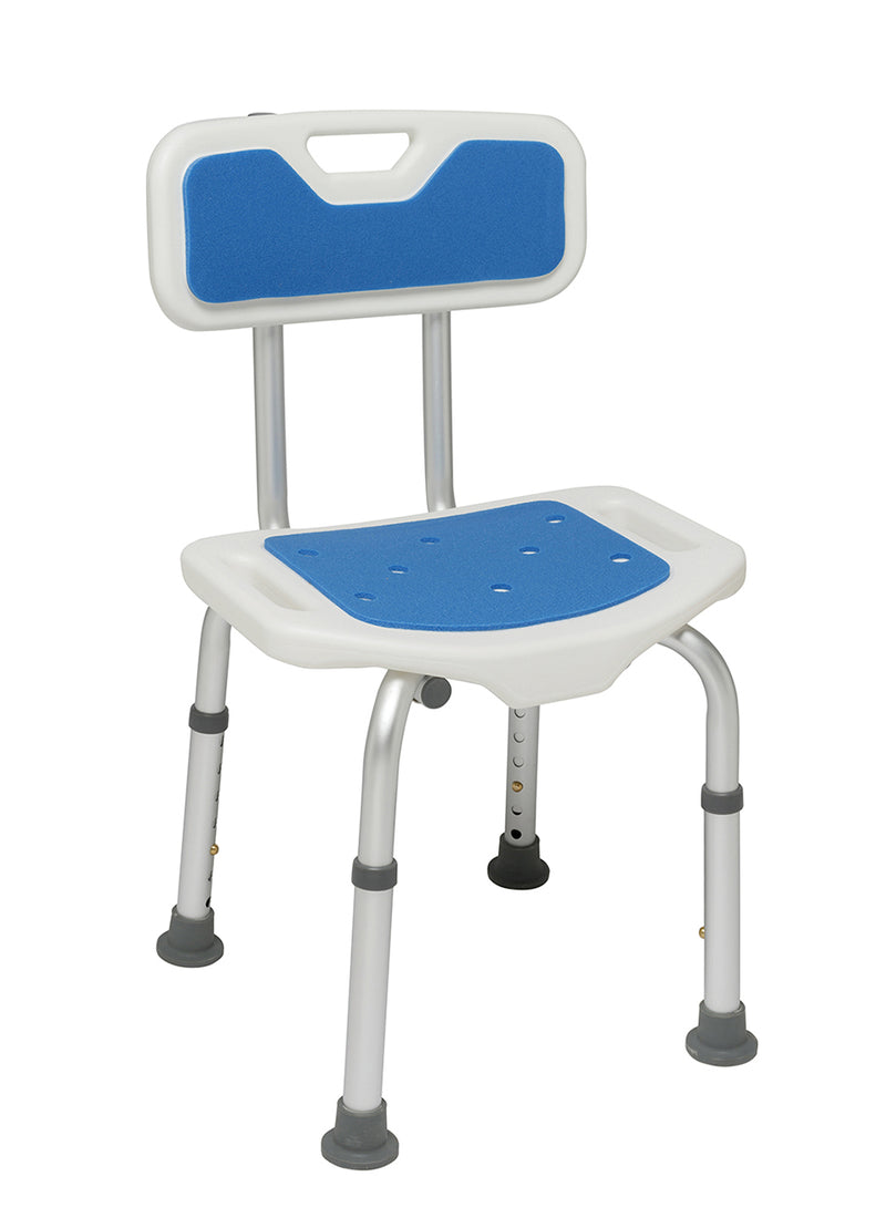 Shower Seat with Backrest Blue Seat