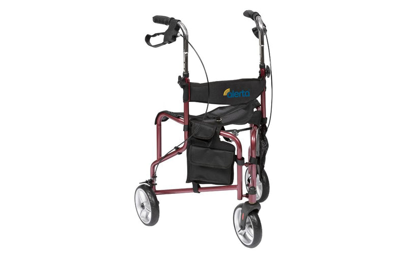 THREE WHEEL STEEL WALKER WITH SEAT