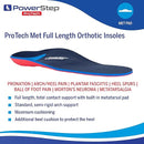 PowerStep ProTech Met Full Lenght Orthotic Insoles