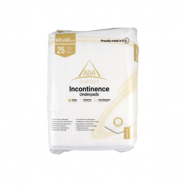 Incontinence Comfort Underpad | Disposable Bed Pads | 60cm x 90cm | 25 Per Pack