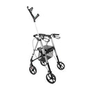 Aluminium 4-wheeled rollator with adjustable seat height