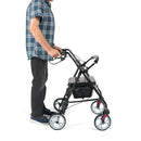 Aluminium 4-wheeled rollator Black