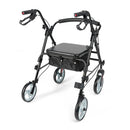 Aluminium 4-wheeled rollator Black
