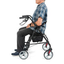 Aluminium 4-wheeled rollator Black