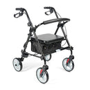 Aluminium 4-wheeled rollator Black