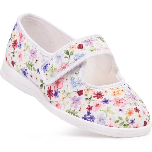 Cosyfeet Ladies 6E Wide Fitting Fabric Shoes Margaret