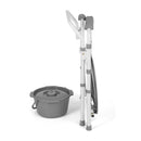 Folding commode chair with quick-release