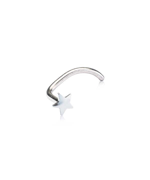 Silver Titanium Nose Jewellery Star 3mm