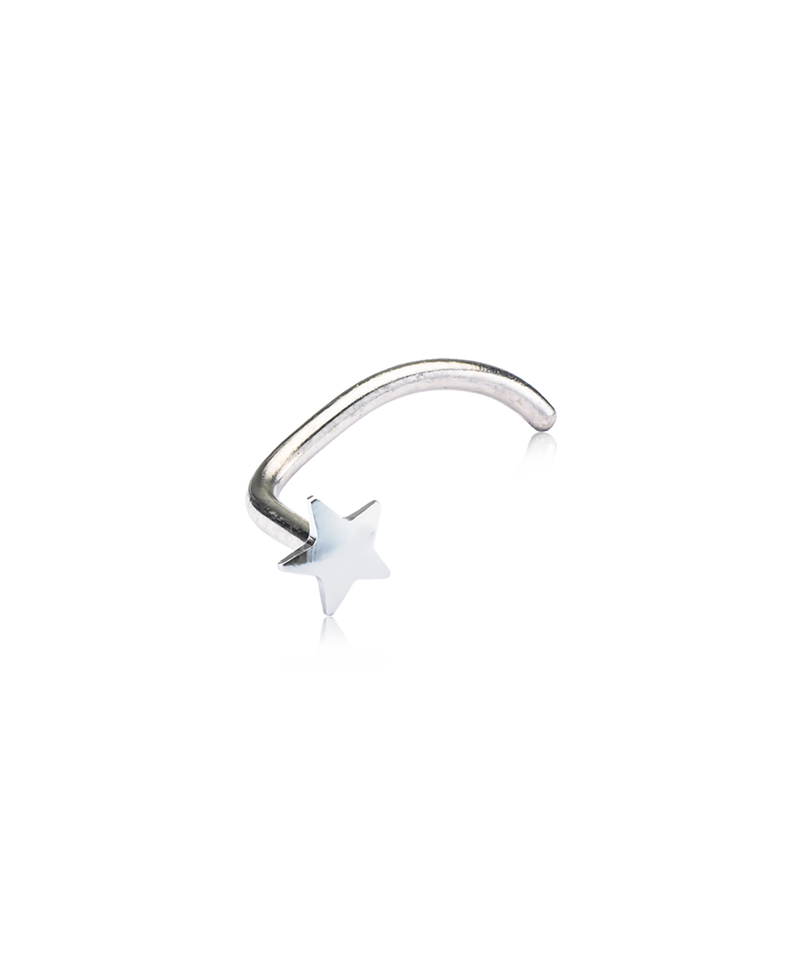 Silver Titanium Nose Jewellery Star 3mm