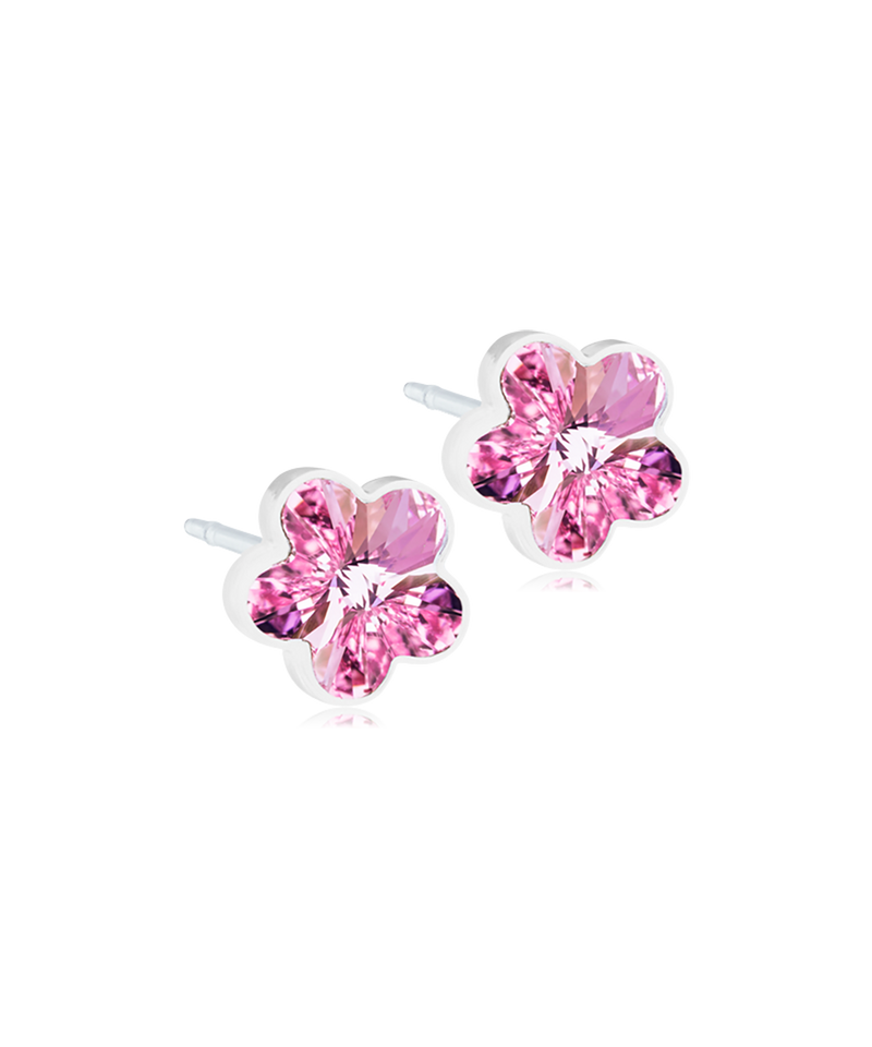 Medical Plastic - Flower Earring Light Rose 6mm Skin Friendly Earrings Ireland