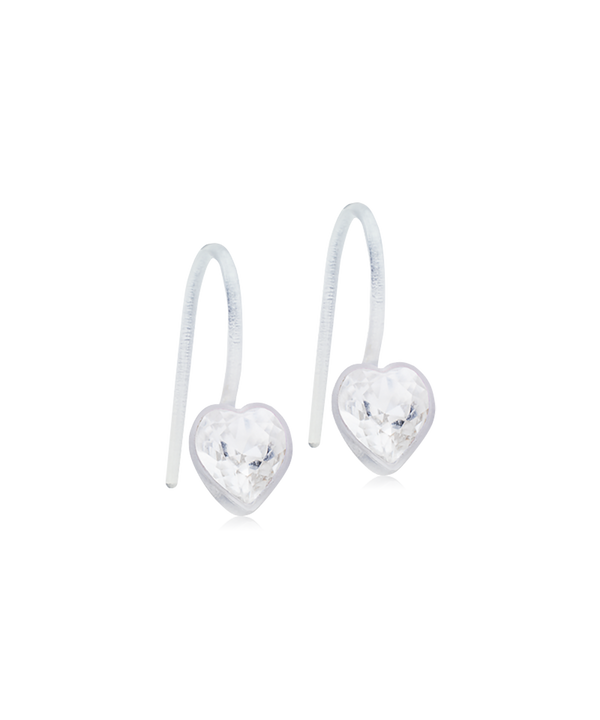 Medical Plastic Pendant Fixed Heart 6 mm, Crystal Skin Friendly Earrings Ireland