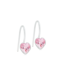 Medical Plastic Pendant Fixed Heart 6 mm, Light rose Skin Friendly Earrings Ireland