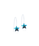 Medical Plastic Pendant Fixed Star 6 mm, Aquamarine Skin Friendly Earrings Ireland