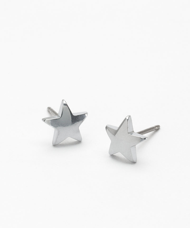 Silver Titanium - ST Star 8mm Earring