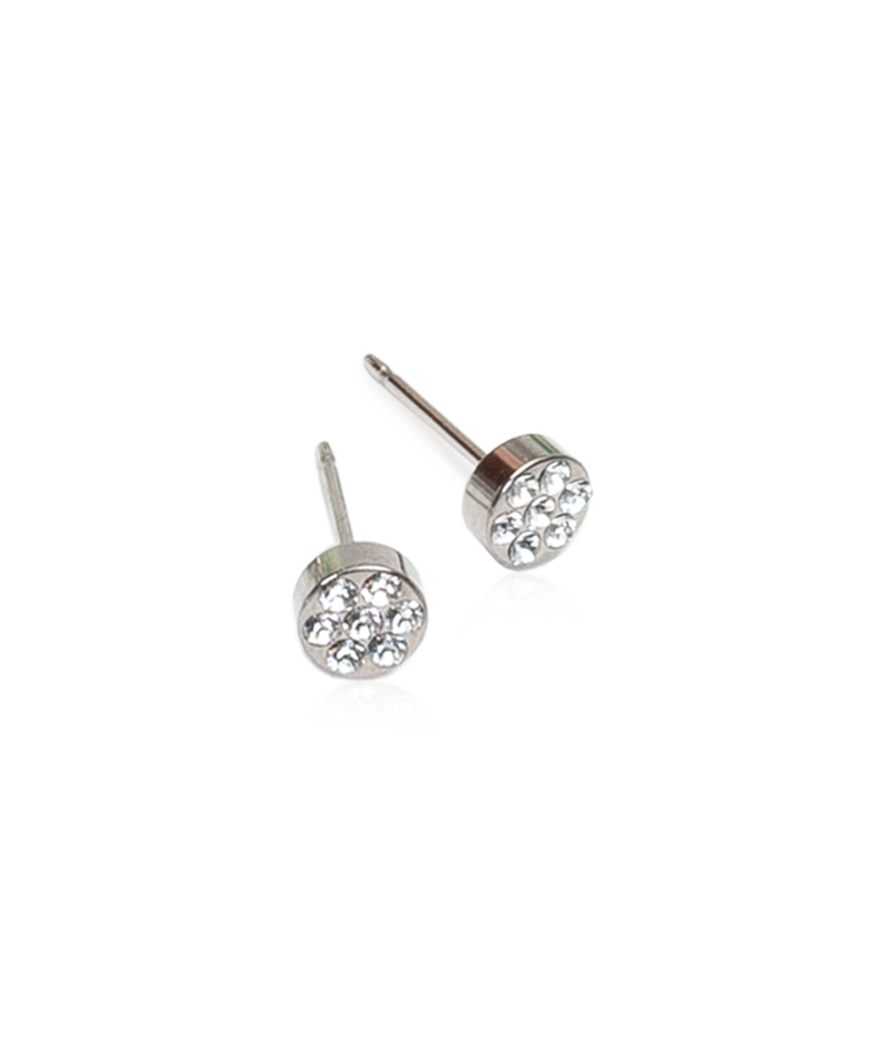 Natural Titanium - Brilliance Plenary Crystal 5mm Earring Skin Friendly Earrings Ireland