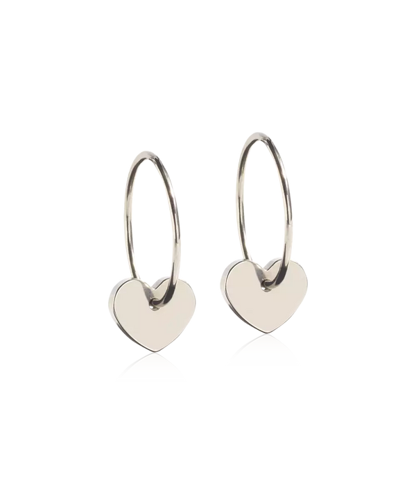 Natural Titanium Ear Ring, Pendant Heart 8 mm Skin Friendly Earrings Ireland