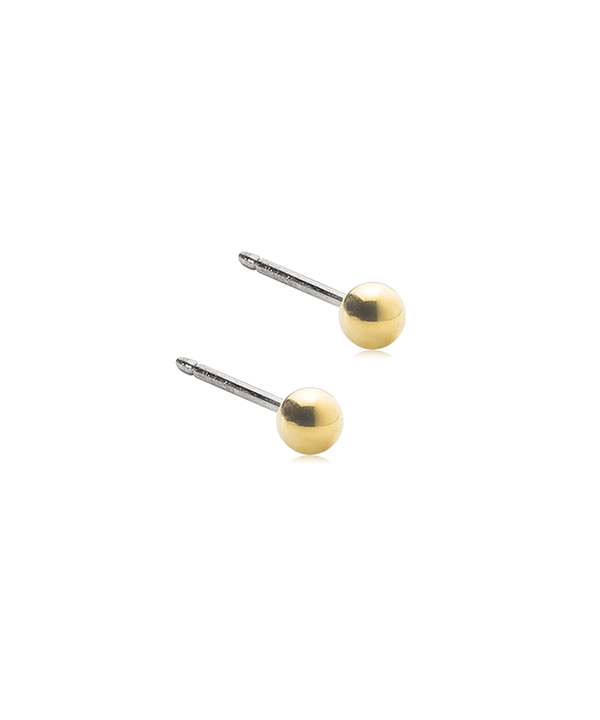 Golden Titanium - Ball Earring 3 mm Skin Friendly Earrings Ireland