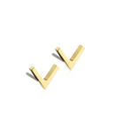 Golden Titanium - Plain V 8mm Earring Skin Friendly Earrings Ireland