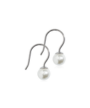 Natural Titanium Mini Pendant Pearl 6 mm, White Skin Friendly Earrings Ireland