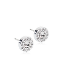 Silver Titanium - Brilliance Halo Crystal 8mm Earring
