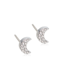 Silver Titanium - Brilliance Moon 6mm Earring