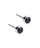 Silver Titanium - Bezel 4 mm Earring