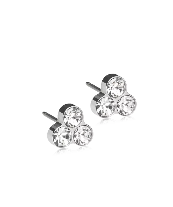 Silver Titanium - Clover Earring 8mm