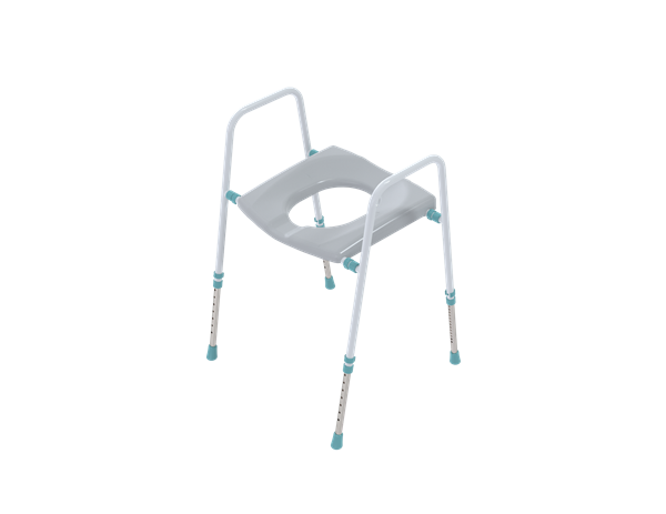 Prima Height Adjustable Toilet Surround/Frame with Classic Seat - Flat Pack