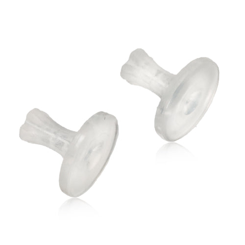 Skin friendly earring backs for medical plastic earrings
