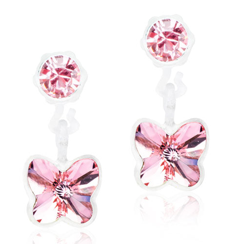 MEDICAL PLASTIC Pendant Butterfly 4/5 mm, Light rose - Skin Friendly Earrings Ireland