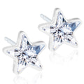 MEDICAL PLASTIC Star 6 mm, Crystal - Skin Friendly Earrings Ireland