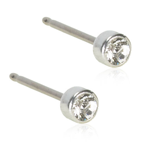 SILVER TITANIUM Bezel 3 mm - Skin Friendly Earrings Ireland