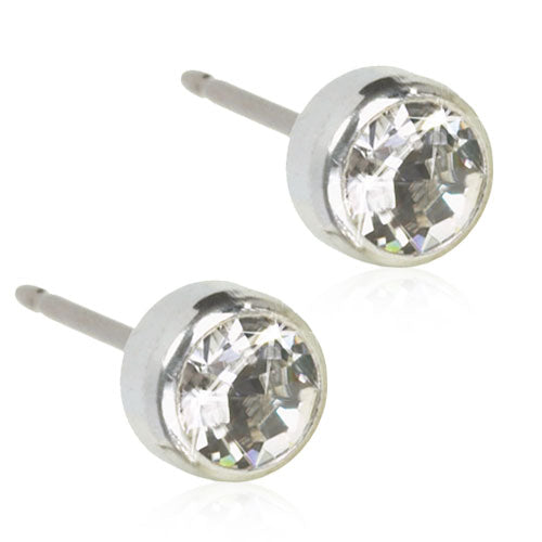 SILVER TITANIUM Bezel 5 mm -  Skin Friendly Earrings Ireland