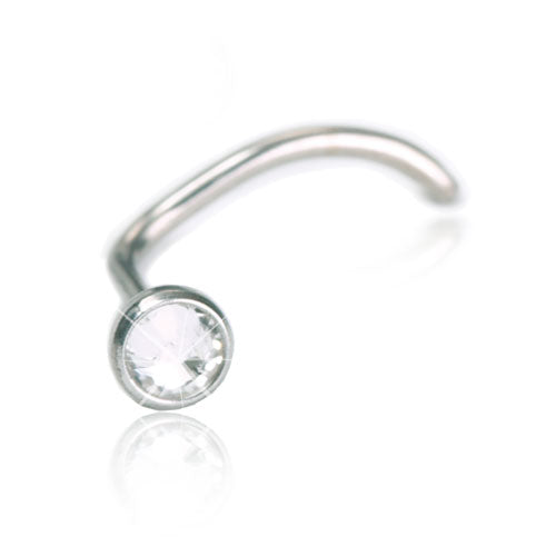 SILVER TITANIUM Bezel 3 mm, Crystal - Skin Friendly Nose Jewellery Ireland