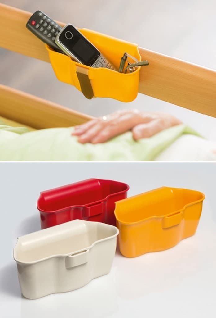 Bedside Rail Organizer with Safety Strap for Convenient Storage of Essential Items