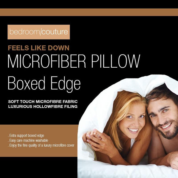 Microfibre Pillow Single Unit Boxed Edge