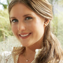 GOLDEN TITANIUM  Brilliance Halo Pearl 8 mm - Skin Friendly Earrings Ireland