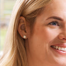 GOLDEN TITANIUM  Brilliance Halo Pearl 8 mm - Skin Friendly Earrings Ireland