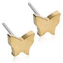 GOLDEN TITANIUM Butterfly 8 mm - Skin Friendly Earrings Ireland