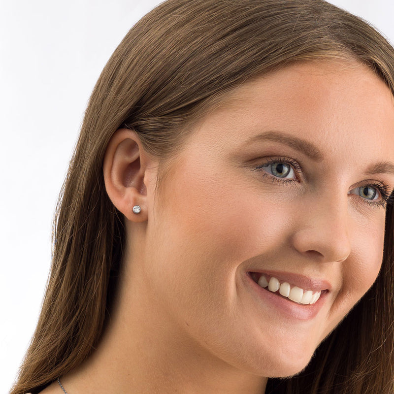 SILVER TITANIUM Bezel 5 mm -  Skin Friendly Earrings Ireland