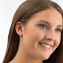 SILVER TITANIUM Brilliance Puck 8 mm, Crystal- Skin Friendly Earrings Ireland